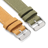 Win-Win 20mm correa de reloj de liberación rápida Lona de nailon con ribete de cuero para Huawei Samsung correa de reloj Universal con hebilla mate