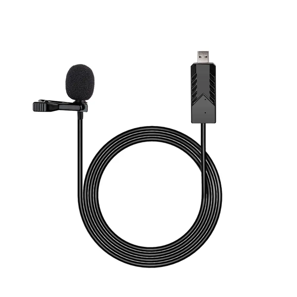 Factory professional production USB Lavalier Microphone Clip on Lapel wired Microphone for pc laptop computer