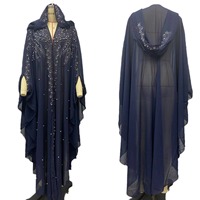Robes perlées de diamants, châles musulmans, vêtements avec capes à capuche, longues robes et manches chauve-souris pour le Moyen-Orient et l'Afrique