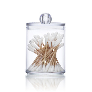 Soporte de plástico para bastoncillos de algodón, cajas acrílicas con tapas, organizador de baño, tarro de Boticario de Qtip, contenedor transparente dispensador - Product Image 5