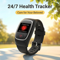 Montre connectée 4G SOS avec écran TFT, navigation GPS, alarme de chute, base de charge, double SIM, suivi du sommeil et suivi de la forme physique pour personnes âgées
