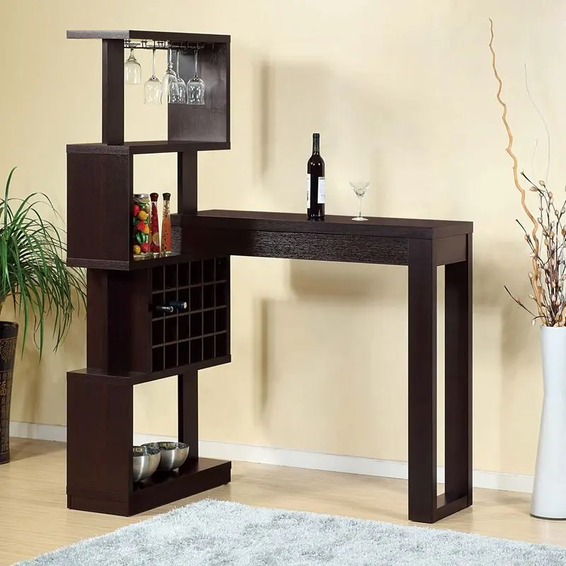 Nova Customized Modern Fashion Design Study Table Sets Wood Home Bar Table & Chairs With Wall Shelf / Bookshelf