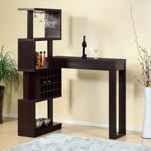 Nova Customized Modern Fashion Design Study Table Sets Wood Home Bar Table & Chairs With Wall Shelf / Bookshelf