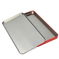 Caja de hojalata con patrón de salpicaduras cian y amarillo, mini estuche metálico portátil para almacenamiento, con logotipo de marca personalizado en relieve