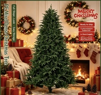 Sapin de Noël artificiel dense en PE, forme pleine, facile à ranger, non éclairé, pour intérieur, maison, salon, décoration de fêtes