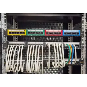 1U 19 "RJ45 키스톤 패치 패널 Cat6 12 포트/24 포트 Cat6 케이블 이더넷 패치 패널