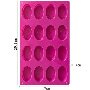 398 Stock di Fabbrica Stampo per Sapone a 16 Cavità a Forma Ellittica <span class=keywords><strong>Stampi</strong></span> in <span class=keywords><strong>Silicone</strong></span> per la Produzione di <span class=keywords><strong>Candele</strong></span> Stampo in <span class=keywords><strong>Silicone</strong></span> per Sapone in Resina Senza BPA - Product Image 2