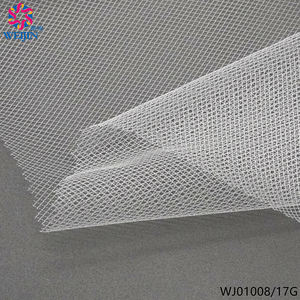 하이 퀄리티 100% 나일론 중간 밀도 다이아몬드 투명 메쉬 얇은 명주 그물 메쉬 패브릭 니트 패브릭 새틴 웨딩 베일 - Product Image 4