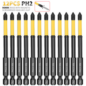 ดอกไขควงฟิลลิปส์คุณภาพสูง PH2 X 90L ก้าน T2 ขนาด 6.35 มม. สีดำออกไซด์ สำหรับสว่านกระแทก - Product Image 5