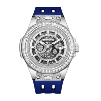 HANBORO Montre mécanique automatique de luxe pour homme Collection Super Bang Bracelet remplaçable à dégagement rapide Pointeur en acier inoxydable