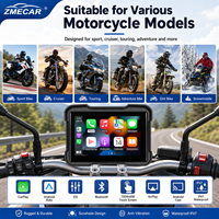 Écran de navigation pour moto étanche IP67, prend en charge le CarPlay sans fil, le BSD, la télécommande, le TPMS et l'enregistrement en boucle.