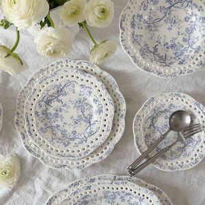 Platos de Porcelana Coreanos Hechos a Mano con Diseño Floral Romántico, Marca Lelyi - Product Image 4