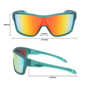 Custom logo high quality TR90 frame square outdoor UV400 bike cycling sunglasses sport glasses