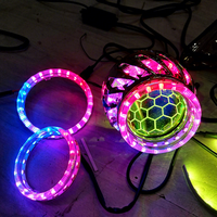 Système d'éclairage automobile DEAO, kit de projecteur bi-xénon 60W, lentille avec revêtement bleu, lentille de type football, double LED Angel Eyes, accessoires de voiture