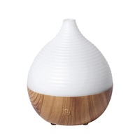 Difusor de Aromas con Base de Madera y Diseño de Gota de Agua, Humidificador Ultrasónico para el Hogar y el Dormitorio