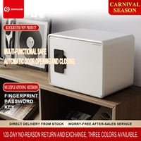 Caja Fuerte de Acero Sólido de 25 cm con Cerradura Digital de Huella Dactilar, Caja Fuerte Automática de Lujo para Guardar Dinero y Joyas en Casa u Hotel