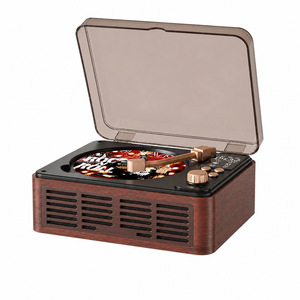 Lecteur CD portable vintage, directement de l'usine, fonction anti-sauts, haut-parleur intégré, prend en charge les formats CD, MP3, WMA, lecteur de musique BT, couleur rouge vin - Product Image 1