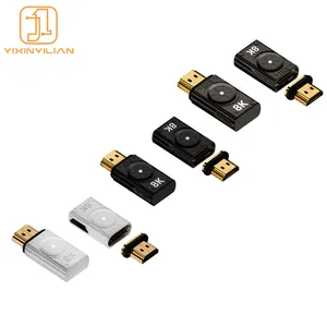 Hàng mới từ HDMI nữ để HDTV nam chuyển đổi phải uốn cong trái góc Adapter 8K 60Hz HD 3D video Trans TV