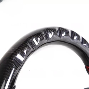 Volant <span class=keywords><strong>sport</strong></span> en cuir PU perforé, fibre de carbone, LED, 3 branches, haute qualité, taille de poignée 40 mm, couleur personnalisée, Volkswagen - Product Image 3