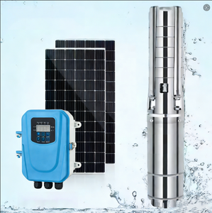 Bomba Solar Sumergible QY 4JSC8-128-D110/1100, 1650W, 128m de Altura, 8m/H |   Alta Presión de Acero Inoxidable de 48 V CC |   Laguna de Montaña - Product Image 1