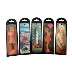 Hot Selling 3D Effect Lenticular Card Motion Sticker Anime <b>Bookmarks</b> Tassel Paper Lenticular <b>Bookmarks</b> for Souvenirs Gifts - Product Image 2