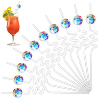 Pailles à boire en spirale colorées et créatives en gros pour bar, club, discothèque, accessoires de fête, fournitures de fête de vacances