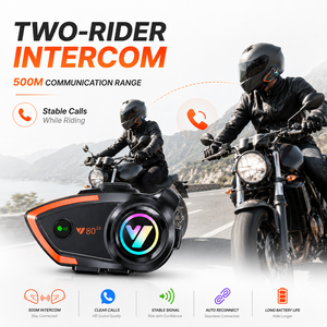 Casque Intercom Moto 800M pour 2 Motocyclistes, Communication CVC, Réduction du Bruit, IPX6, 1000mAh, Casque Audio pour Casque - Product Image 4
