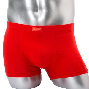 Custom logo bamboo fiber viscose modal mens red boxer underwear
