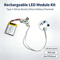 Kit de modules LED RGB rechargeables avec carte de commande Type-C, alimenté par batterie au lithium 5V, mini PCB pour éclairage de table en forme de rose DIY