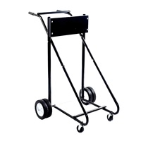 Chariot à moteur hors-bord portable à deux roues en acier, petit chariot à main pour le transport d'outils en chantier naval ou en garage