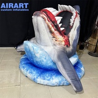 Tête de requin gonflable de décoration d'événement, taille personnalisée, accessoires de tête de requin gonflable, ballon
