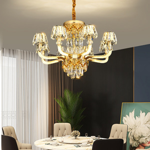European Style Crystal Chandelier Multi Head Led <b>Light</b> Round Shape For Living Room Dining Room Bedroom Home Decor - Product Image 1