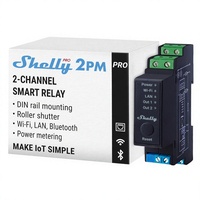 Shelly Pro 2PM |   Relais intelligent Wi-Fi LAN 2 canaux avec mesure de puissance |   Automatisation domestique |   Télécommande compatible Alexa Google Home