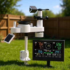 Estación Meteorológica Wi-Fi 7 en 1 con Pantalla VA de 7.5 Pulgadas, Sensor Exterior Inalámbrico, Energía Solar, Pronóstico Interior/Exterior, Velocidad del Viento - Product Image 2