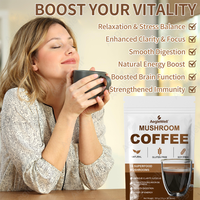 Poudre de café aux champignons AegleWell, mélange de 10 superaliments, 300 g, naturel, sans gluten et sans soja, boost d'énergie