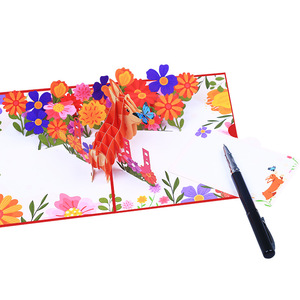 Handmade 3D <span class=keywords><strong>pop</strong></span>-up thẻ sinh nhật hạnh phúc Valentine thiệp chúc mừng tùy chỉnh in ấn sáng tạo Pet Dog kinh doanh Quà Tặng Thẻ - Product Image 4