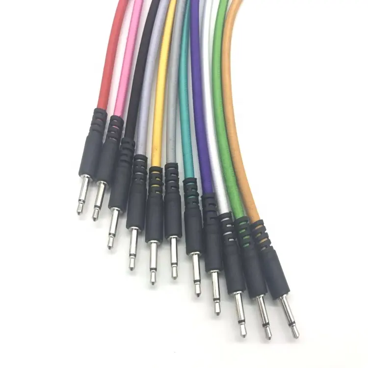 Colorido de Nylon trenzado Mono 3,5mm macho a 3,5mm MONO hombre parche Cable de audio para Eurorack Modular de los Cables de Audio