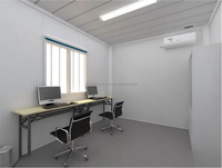 Casa Contenedor Prefabricada de Dos Pisos, Campamento Modular para Trabajadores, Dormitorio con Techo Rojo, Estructura de Acero Aislada e Ignífuga