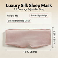 Masque de sommeil 3D de luxe en soie de mûrier 100% avec logo brodé personnalisé, emballage cadeau OEM ODM