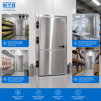 Porte battante MTH 90 degrés en acier inoxydable 92 mm, isolée en PU, résistante à la corrosion, pour chambre froide de congélation alimentaire