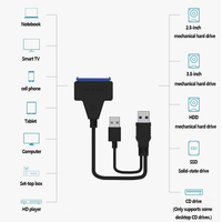 Kabel Data HDD SSD 2.0 inci, Hard Drive eksternal USB 3.0 2.5 ke SATA untuk USB 3.0 ke kabel Data