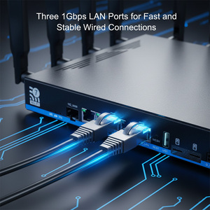 MTK7988 OpenWrt ใหม่ WiFi7 Tri-band 2.4G & 5.8G & 6G DDR4 1GB เราเตอร์ในบ้าน19000ax ไฟร์วอลล์10Gb SFP พอร์ตคู่ซิมสล็อต - Product Image 4