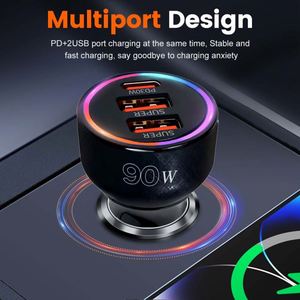 Chargeur de voiture magnétique haute vitesse 3 ports PD & QC3.0, adaptateur de chargeur de voiture rapide, station de charge magnétique pour ordinateur portable et téléphone portable - Product Image 3