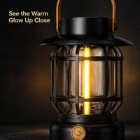 Lampe de camping, éclairage extérieur, lanterne LED vintage rétro, lanterne de cheval, rechargeable, durée de vie de la batterie ultra-longue, gradation multi-niveaux
