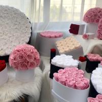 Cadeau pour la fête des mères, roses éternelles naturelles préservées en boîte, cadeau pour la Saint-Valentin, décoration de mariage à domicile, fleurs