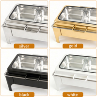 Chauffe-Plats Électrique Rectangulaire 9L en Acier Inoxydable avec Fenêtre Entièrement Vitrée pour Buffet et Traiteur