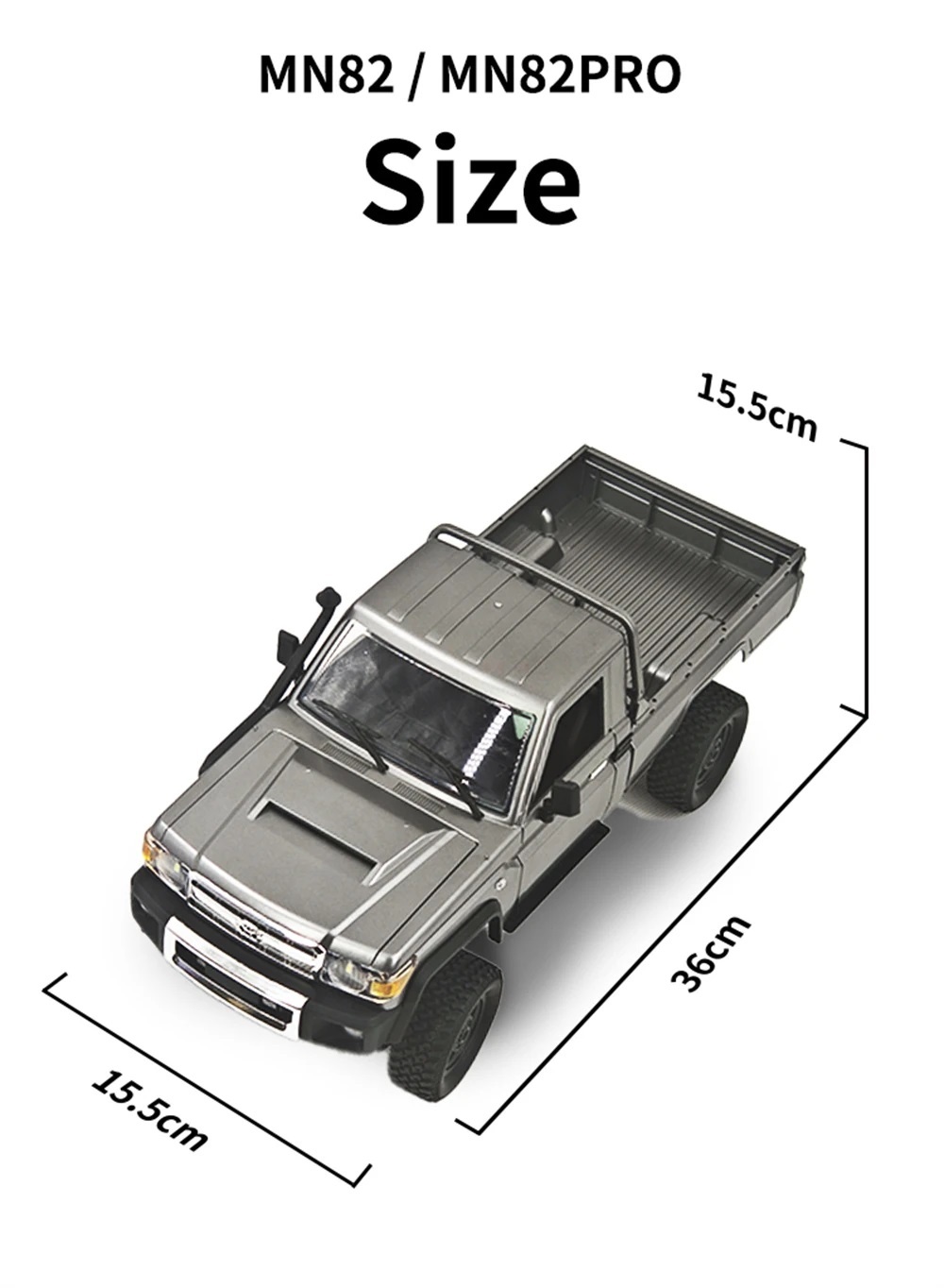MN82 PRO RC araba 1/12 2.4G 4WD paletli araç Pick up kamyon