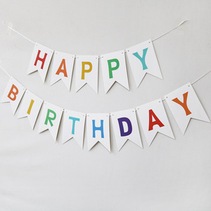 Bannière en papier d'<span class=keywords><strong>anniversaire</strong></span> joyeux <span class=keywords><strong>anniversaire</strong></span>, impression de décoration de fête, plusieurs couleurs en gros - Product Image 4