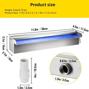 Fontana a LED in Acciaio Inox per Esterni, Cascata Decorativa per <span class=keywords><strong>Giardino</strong></span> e Cortile con Effetto Acqua Corrente - Product Image 3