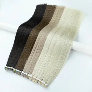 Salon Quality Russian Blonde Skin Weft Invisible Human Hair Tape In Remy Hair Extensions 100Human Hair